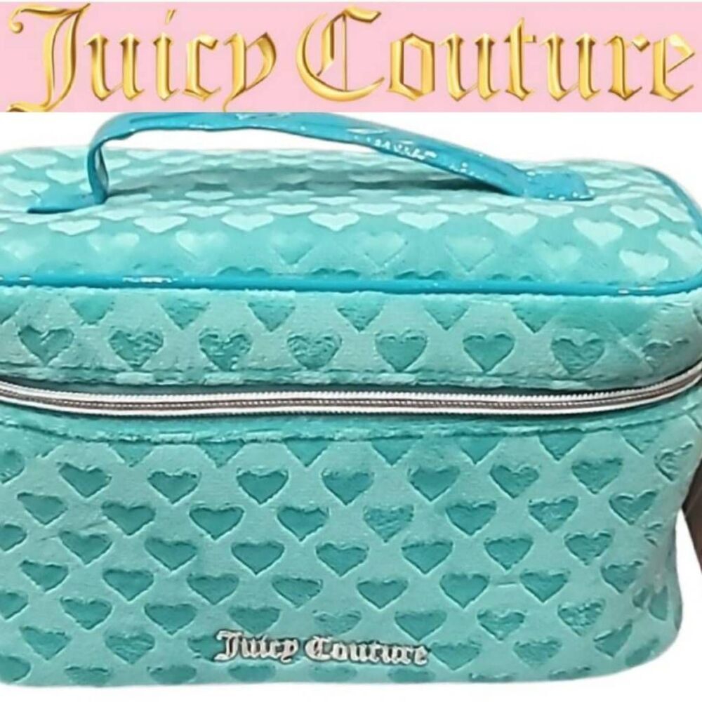 Juicy Couture Velour Heart Zip Around Cosmetic Case